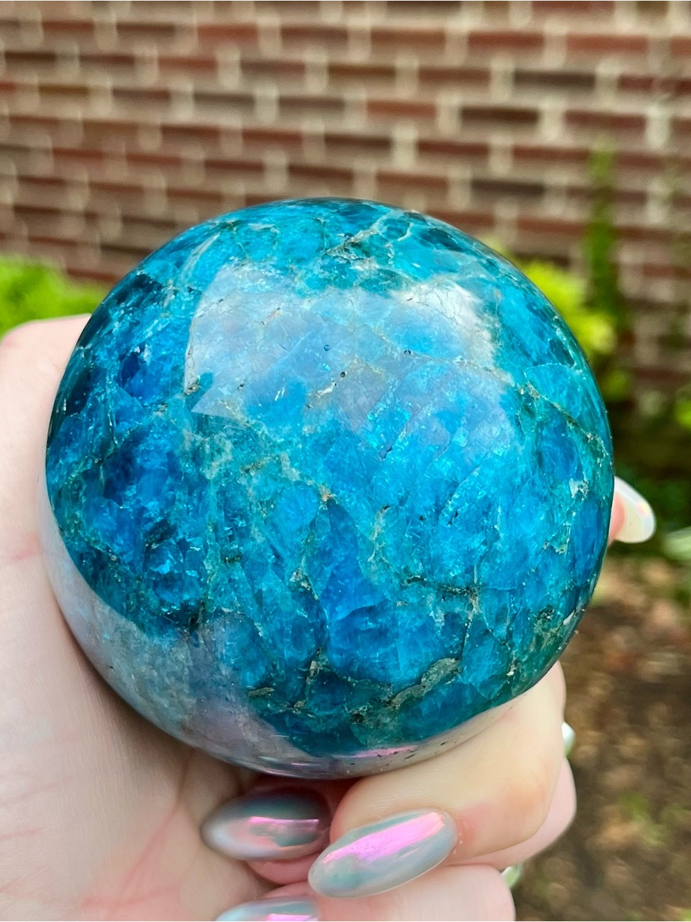 Blue Apatite Decorative Crystal Sphere -